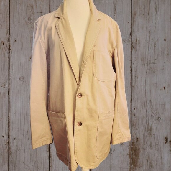 Duluth Trading Coat Mens L/Tall Khaki Cotton Canvas Fire Hose Presentation - Picture 1 of 9